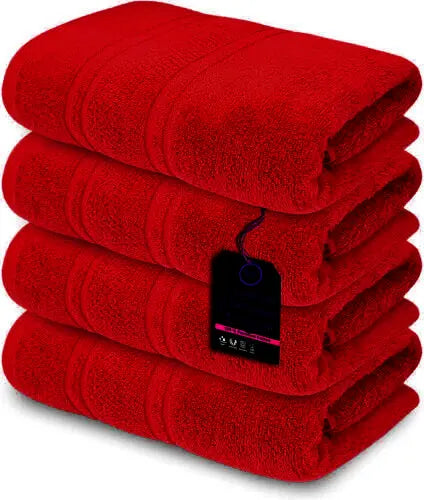 4 x Large Jumbo Budget Bath Sheet Towels 100% Egyptian Cotton Bath Sheets Big Towels 75 x 150 cm Towelsworld
